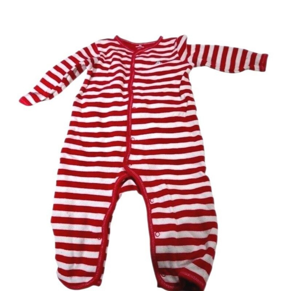 Vintage babyGap Red & White Stripe Footed Sleeper – 6–12 Months